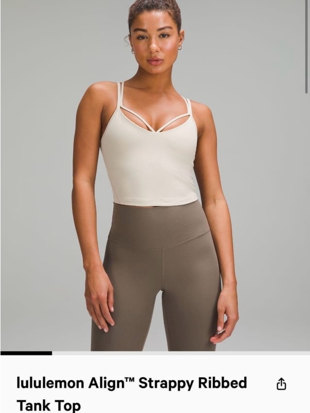 lululemon athletica Strappy Ribbed Crop Tank — Cream